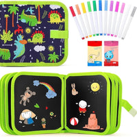 Doodle Book Set for Kids, Reusable Magic Drawing Book with Watercolor Pens, Road Trip Car Game Writing and Painting Set for Boys and Girls