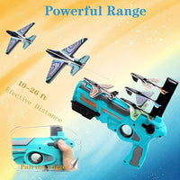 Airplane Launcher Gun Flying Aeroplanes Toys for Boys Safe & Fun Shooting Guns for Kids